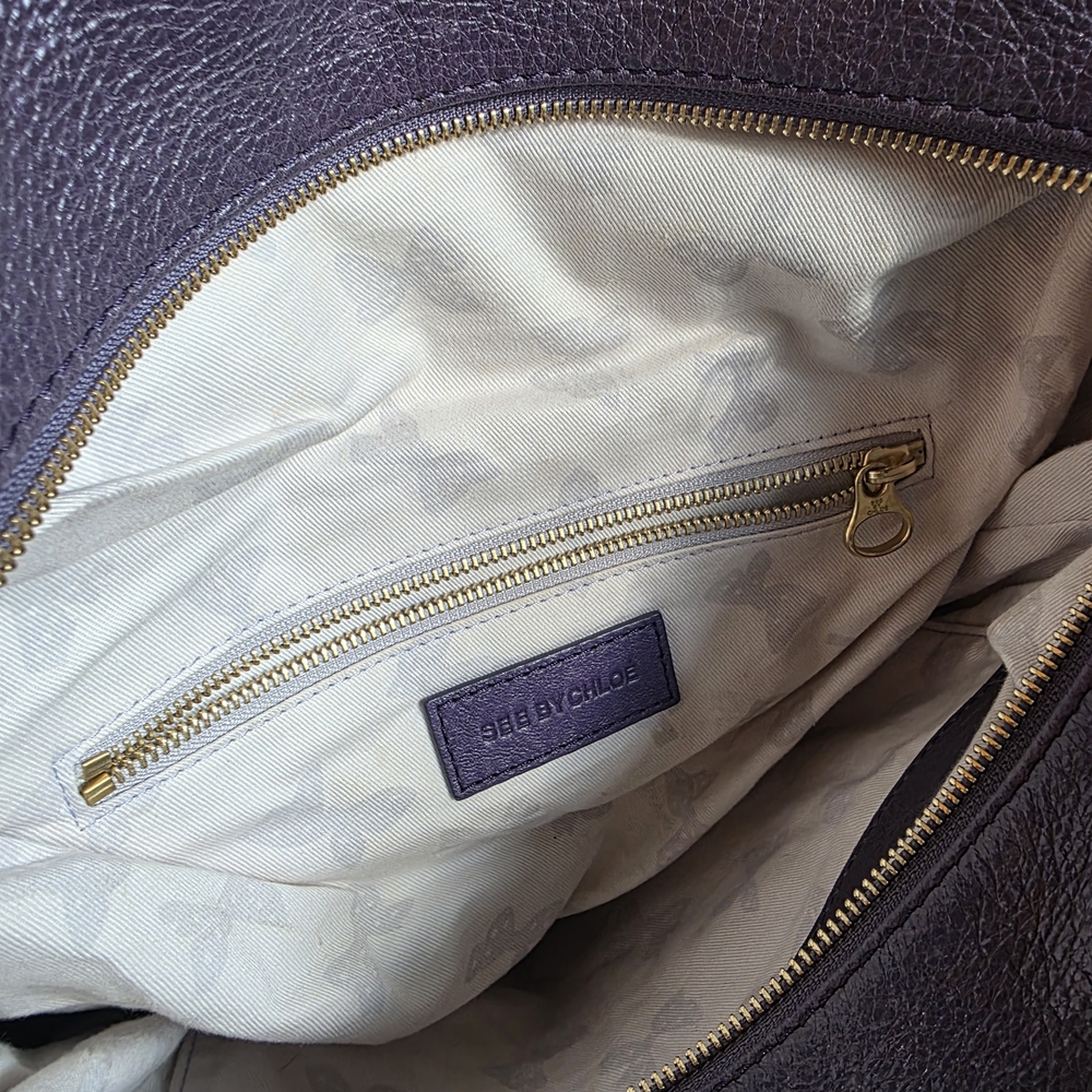 See By Chloe Dark Purple Leather Shoulder Bag